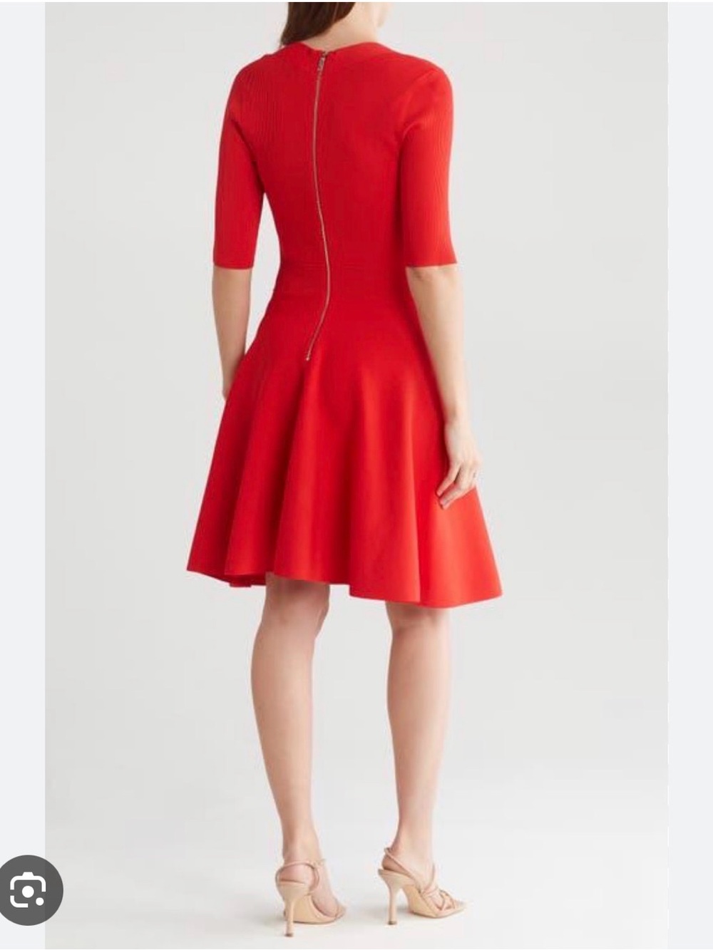 Ted Baker Red Sweetheart Midi Fit-and-Flare Dress - Picture 2 of 3